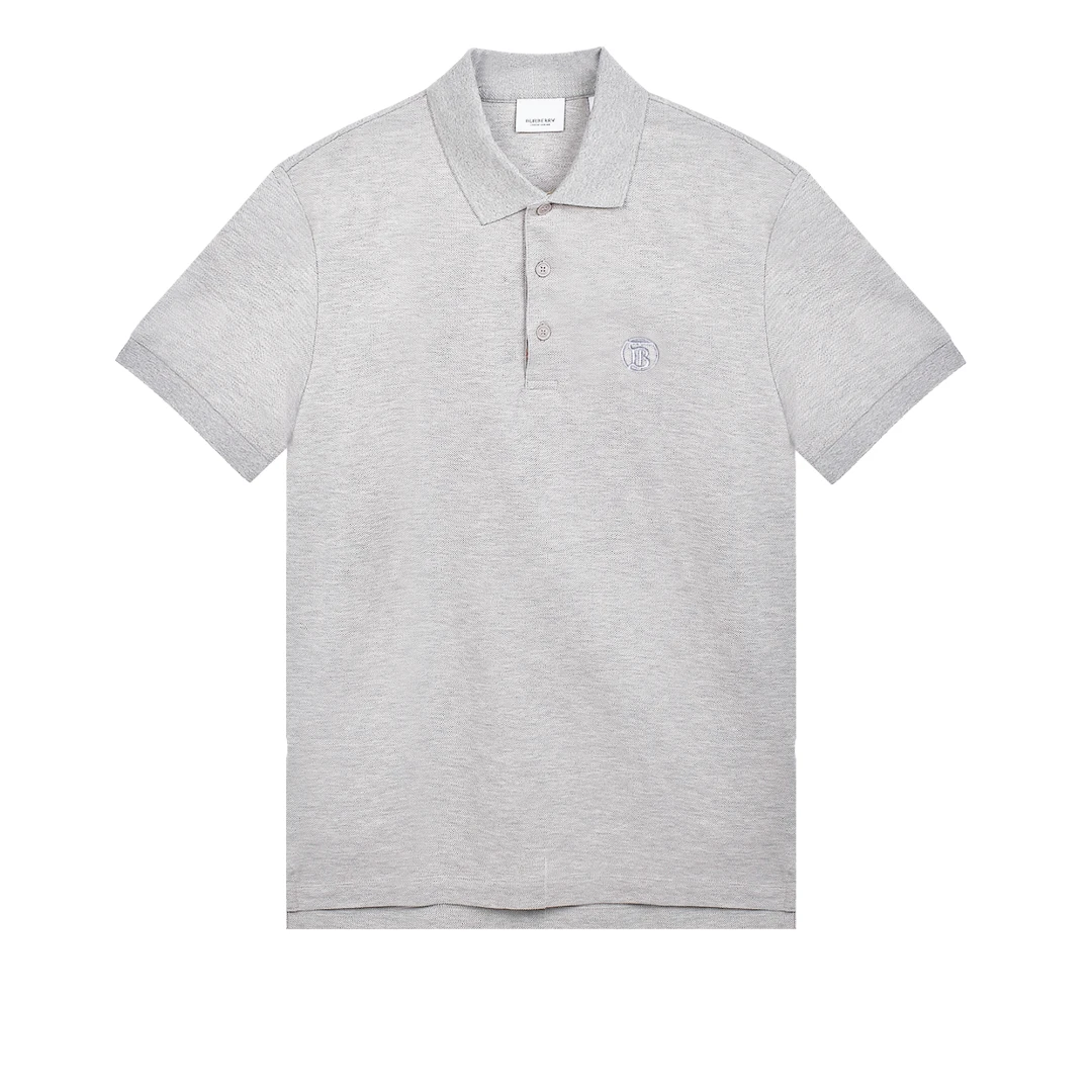 BURBERRY Eddie Monogram Motif Polo Shirt With Vintage Check Placket